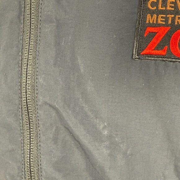 L.L. Bean Mens Cleveland Zoo Embroidered Black Fleece Lined Nylon Vest Sz L - Picture 7 of 10